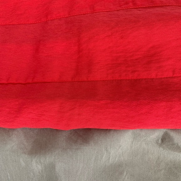 PTA Midi Dress A-line Skirt Surplus V-Neck Grey Beige Red Flowers Sleeveless L - Picture 5 of 11